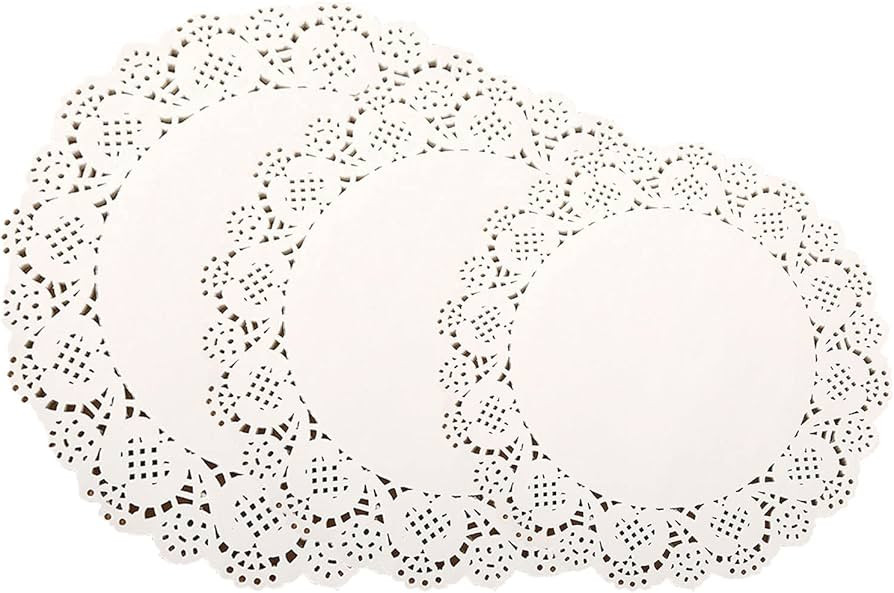 Paper Doilies Assorted Sizes - White Round Lace Paper Doilies for Wedding, Birthday, Cakes, Desse... | Amazon (US)