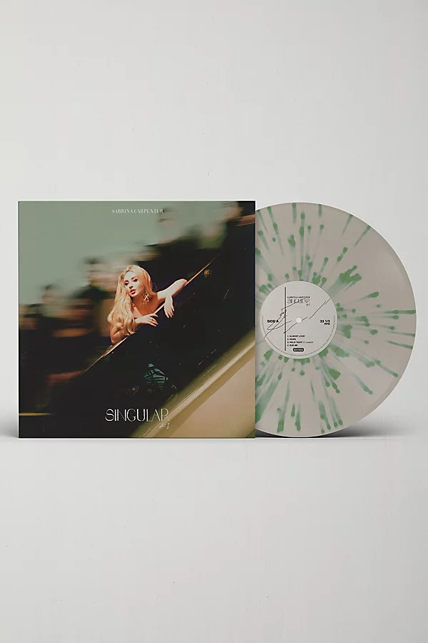 Sabrina Carpenter - Singular Act I UO Exclusive LP in Bone w/Olive Green Splatter at Urban Outfitters | Urban Outfitters (US and RoW)