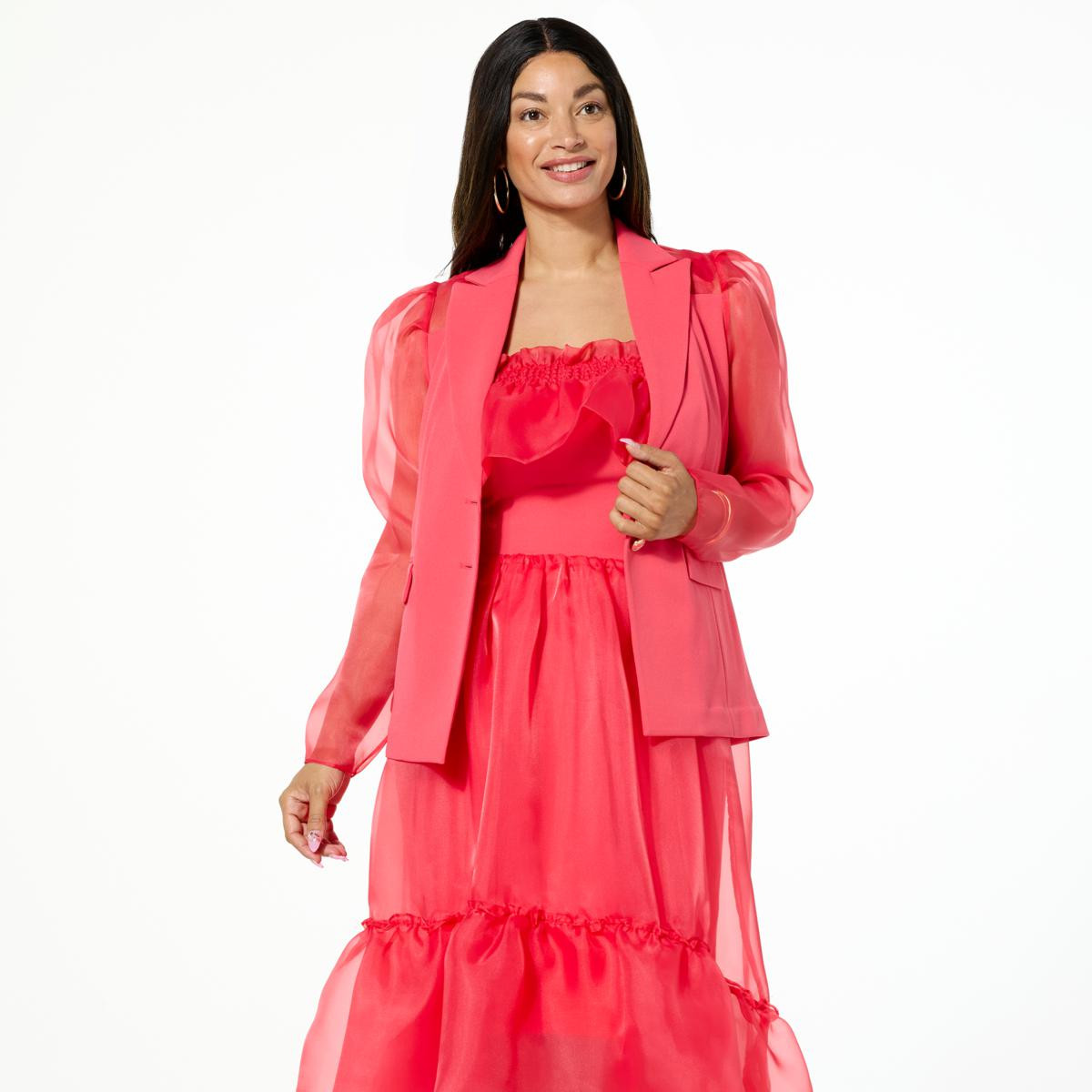 C Wonder by Christian Siriano Runway Mixed Media Blazer | HSN