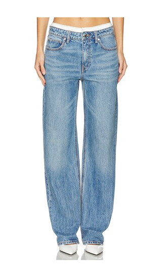 Mid Rise Relaxed Straight Pointelle Undie in Vintage Light Indigo | Revolve Clothing (Global)