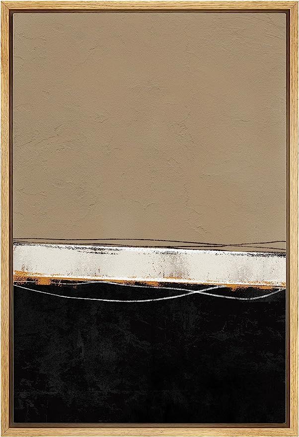 IDEA4WALL Framed Canvas Print Wall Art Brown Black Geometric Color Block Landscape Abstract Shape... | Amazon (US)