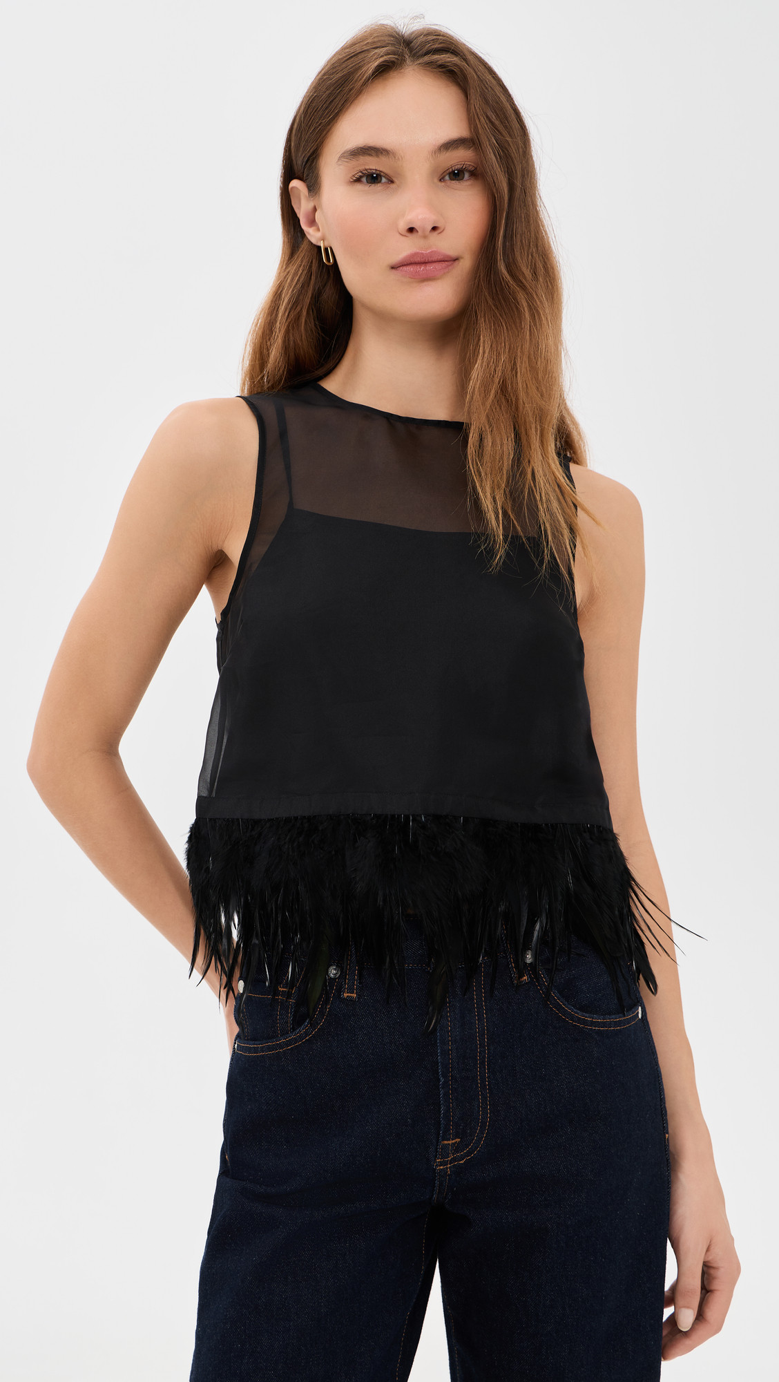 STAUD Avi Silk Top Black S | Shopbop