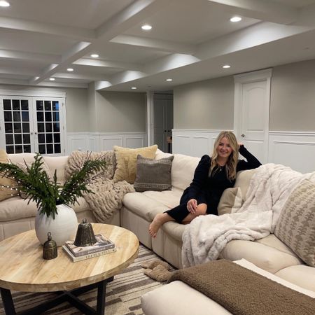 Love hanging in our basement! I have added some throw pillows and blankets making this a cozy space! 

Basement, Holiday, Thanksgiving outfit, fall outfit, Thanksgiving, Holiday, Christmas, sofa sectional, coffee table, 

#LTKHoliday #LTKstyletip #LTKSeasonal