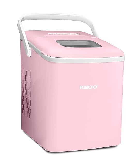 Igloo 26-Pound Automatic Self-Cleaning Portable Countertop Ice Maker Machine with Handle, Pink | Amazon (US)