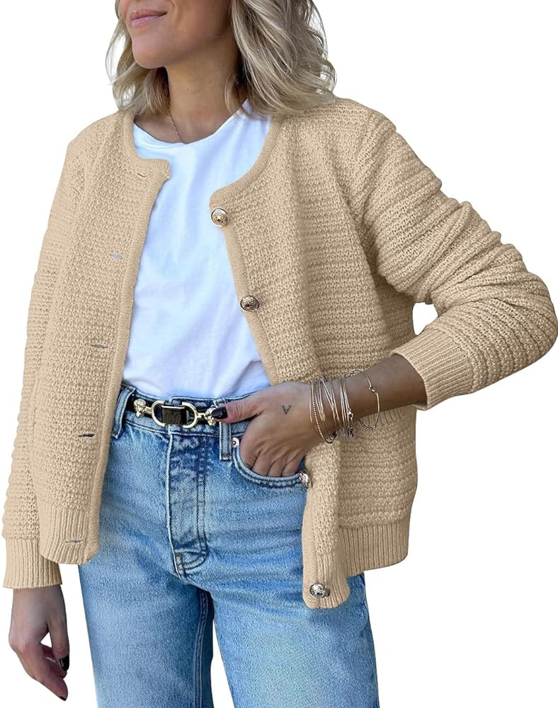 LILLUSORY Women's Cardigan Sweaters 2023 Fall Open Front Long Sleeve Button Down Knit Cardigans O... | Amazon (US)