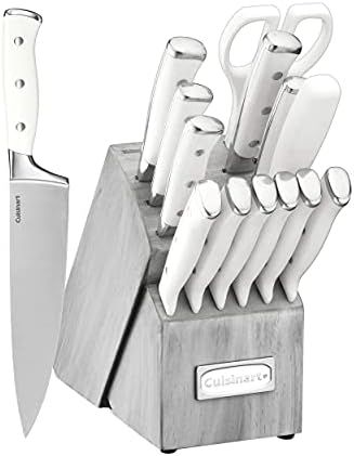 Cuisinart C77WTR-15P Classic Forged Triple Rivet, 15 Piece Set, White/Grey | Amazon (US)