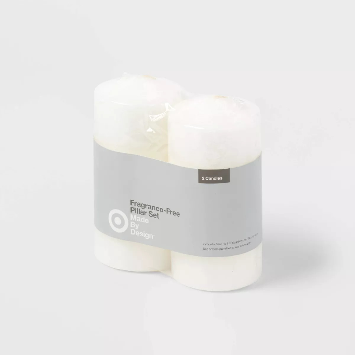 6" x 3" 2pk Unscented Pillar Candle Set - Made By Design™ | Target