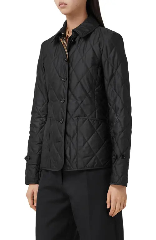 burberry Fernleigh Thermoregulated Diamond Quilted Jacket in Black at Nordstrom, Size Small | Nordstrom
