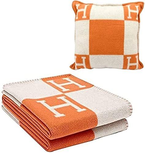 Ultra Luxurious Warm and Cozy for All Seasons Fleece H Blanket Throw and H Pillow for Couch,Bed,B... | Amazon (US)