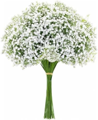 10PCS 21-inch Sturdy Artificial Baby’s Breath Flowers - Non-Shedding Design for Wedding/Home De... | Amazon (US)