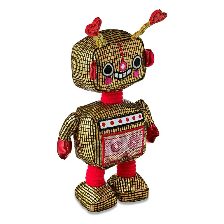 Valentine's Day Gold Robot Plush, by Way To Celebrate | Walmart (US)