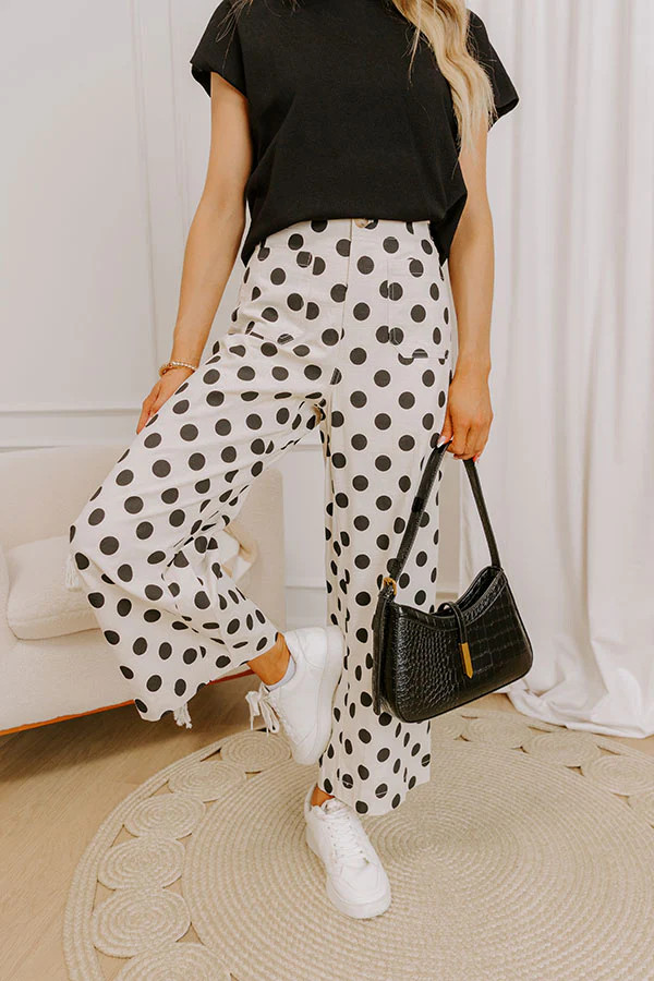Spot On High Waist Wide Leg Pants | Impressions Online Boutique