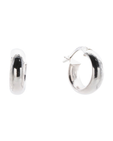 10mm Sterling Silver Plated Hoop Earrings for Women | Marshalls