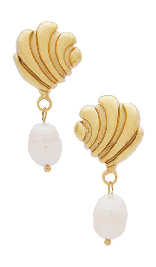 Swirl Pearl Earring in Gold | Revolve Clothing (Global)