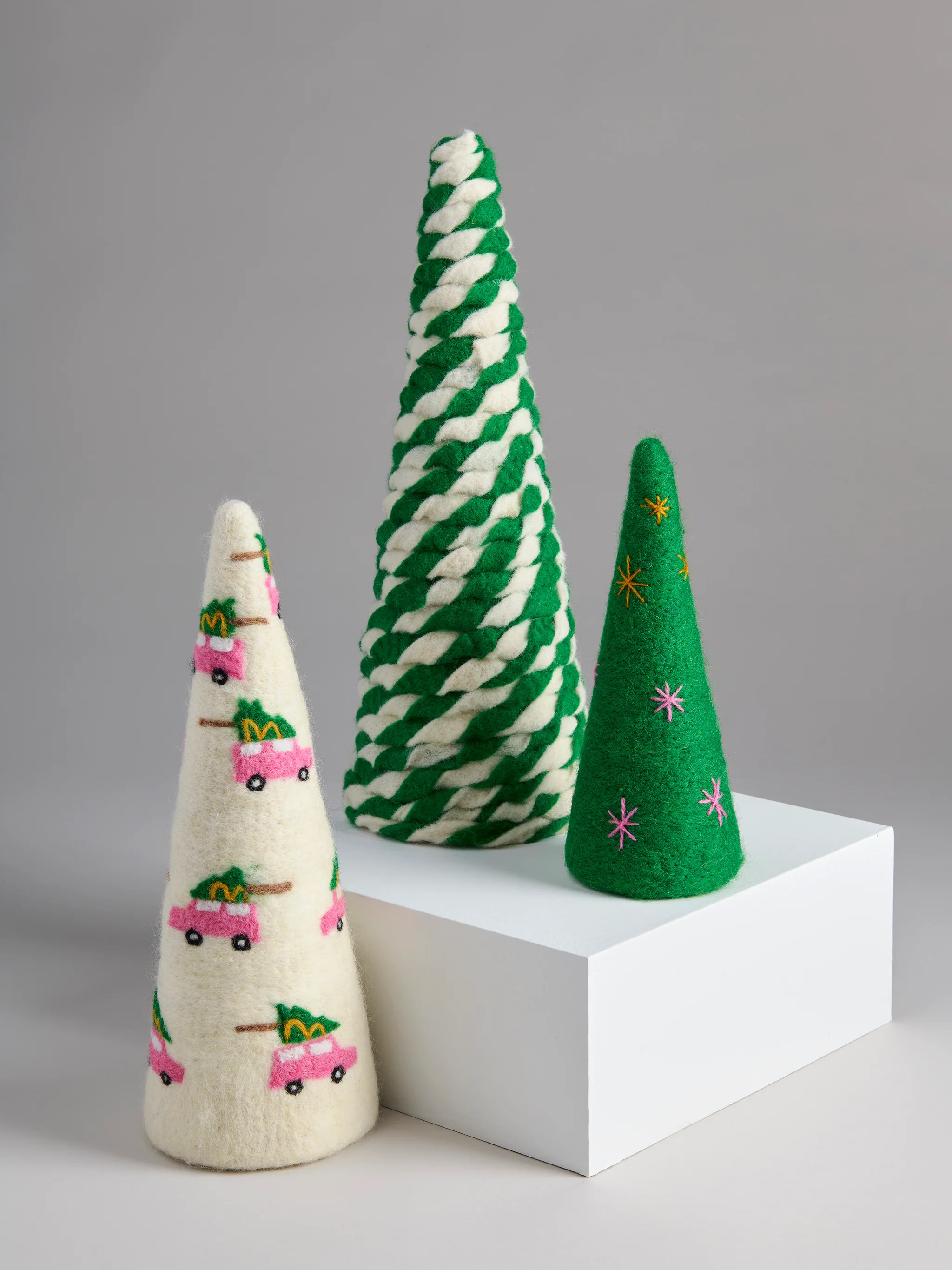 Shiraleah Assorted Set of 3 Pink Car Decorative Trees, Multi | Shiraleah