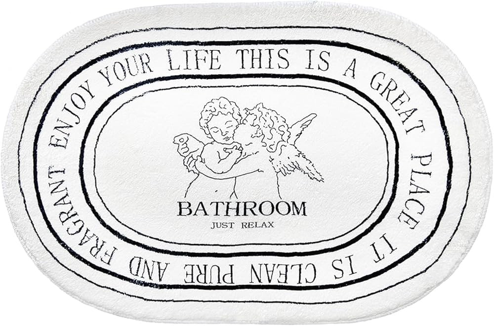 Black White Bathroom Rugs 20x32inch Soft Absorbent Cute Bath Mat for Floor, Machine Washable Non-... | Amazon (US)