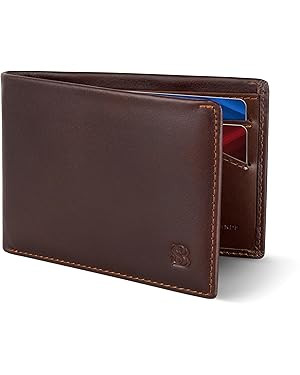 SERMAN BRANDS Mens Slim Bifold Wallet RFID Blocking Minimalist Front Pocket Wallets for Men - Thi... | Amazon (US)