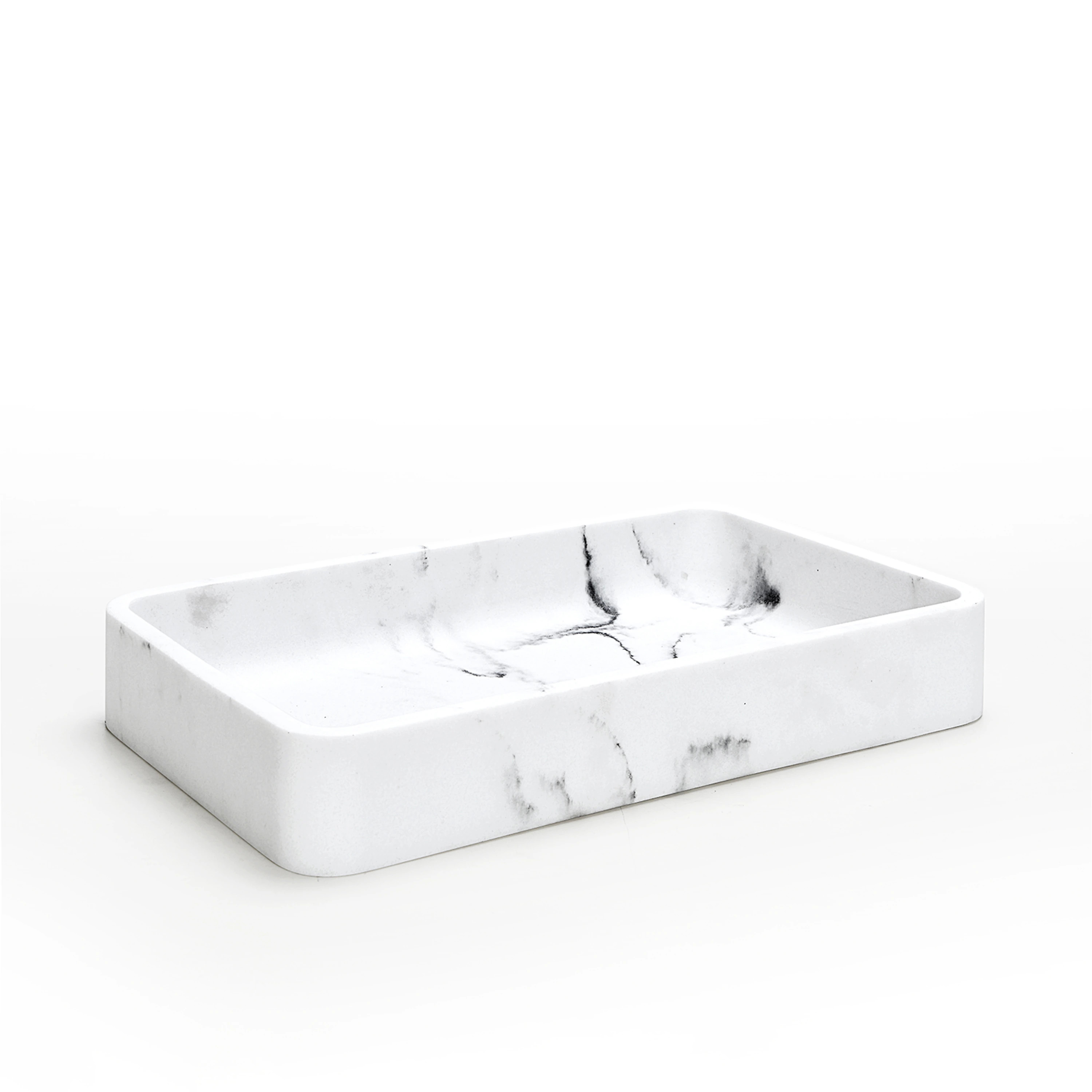 SunnyPoint Faux Marble Resin Jewelry Organizer Tray for Dresser or Vanity one_size | HS-MARB-R | Lowe's
