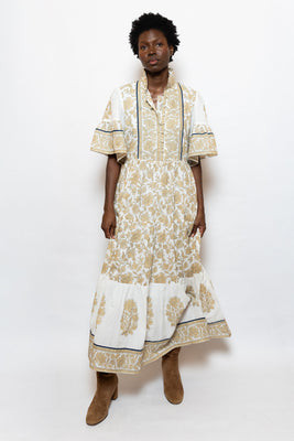 Hamilton Kaftan | Chino/Navy Vintage Lily L | SUE SARTOR