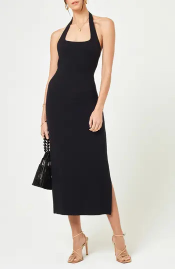 LSPACE London Halter Midi Dress in Black at Nordstrom Rack, Size Large | Nordstrom Rack