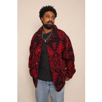 90S Woolrich Red Southwestern Jacket Vintage Made in The USA Wool Blanket Coat | Etsy (US)