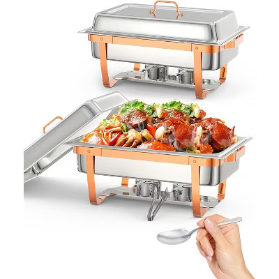 2-Pack Gold Stainless Steel Chafing Dish Set | Target