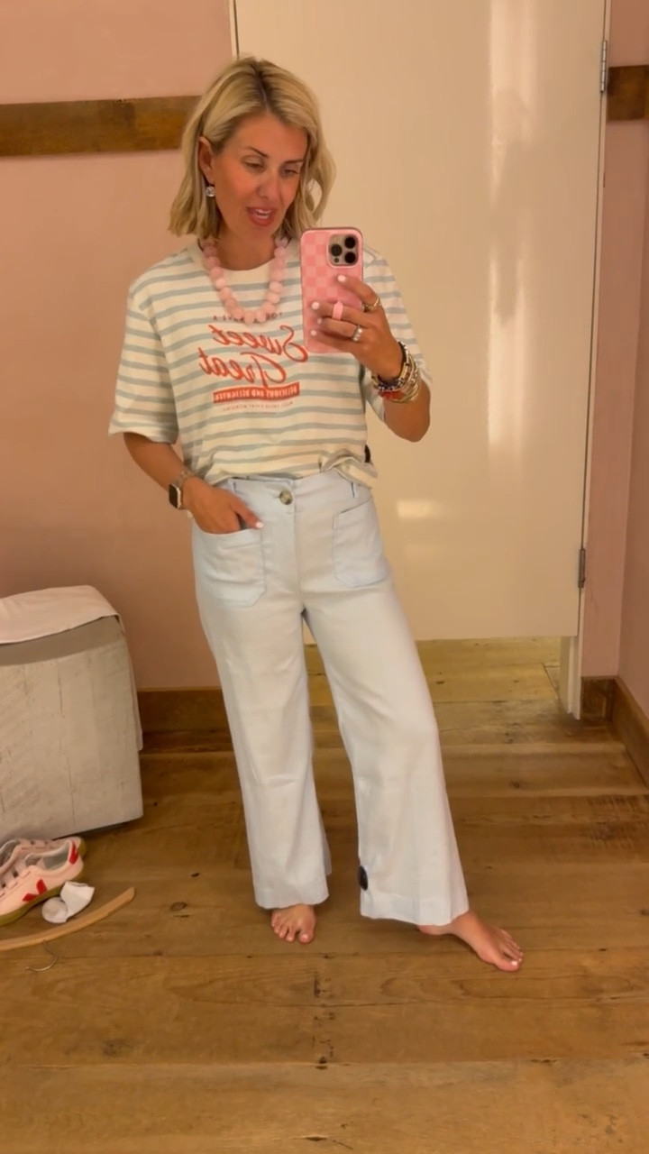 Anthro is killing the graphic tee game!! 
I love to style a graphic tee up and down. I’ll link several of my favorites. I’m wearing a small tee and 26P colette. 

*Use my code CATHERINE20 for 20% off Orders of $100+ at Anthropologie

 *Use my code Catherine20 on A+B
 *Use code my Mixandmatchmadness on Loopy

#LTKSeasonal #LTKstorytime #LTKSaleAlert