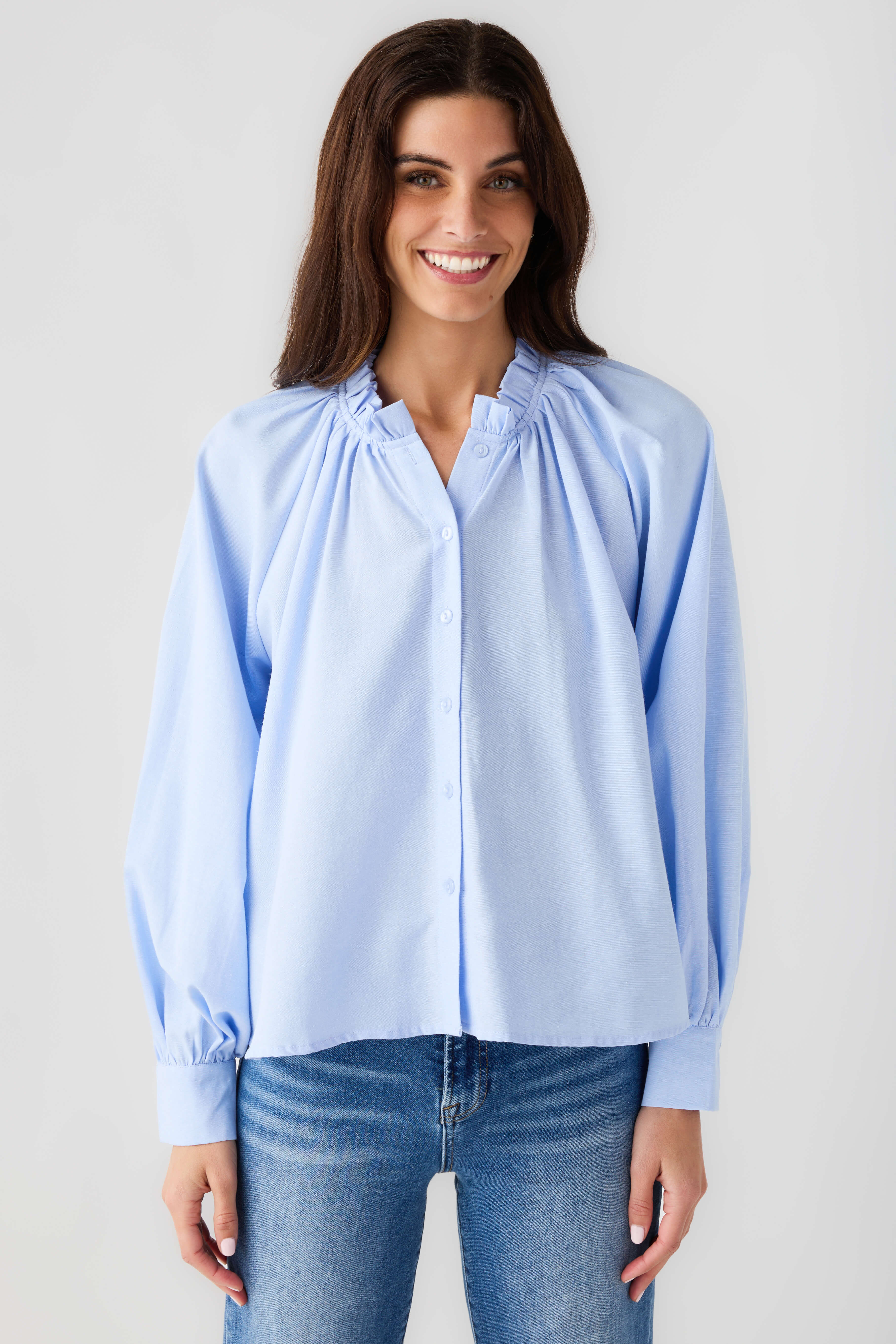 Mable Ruffle Button Down Top | Social Threads