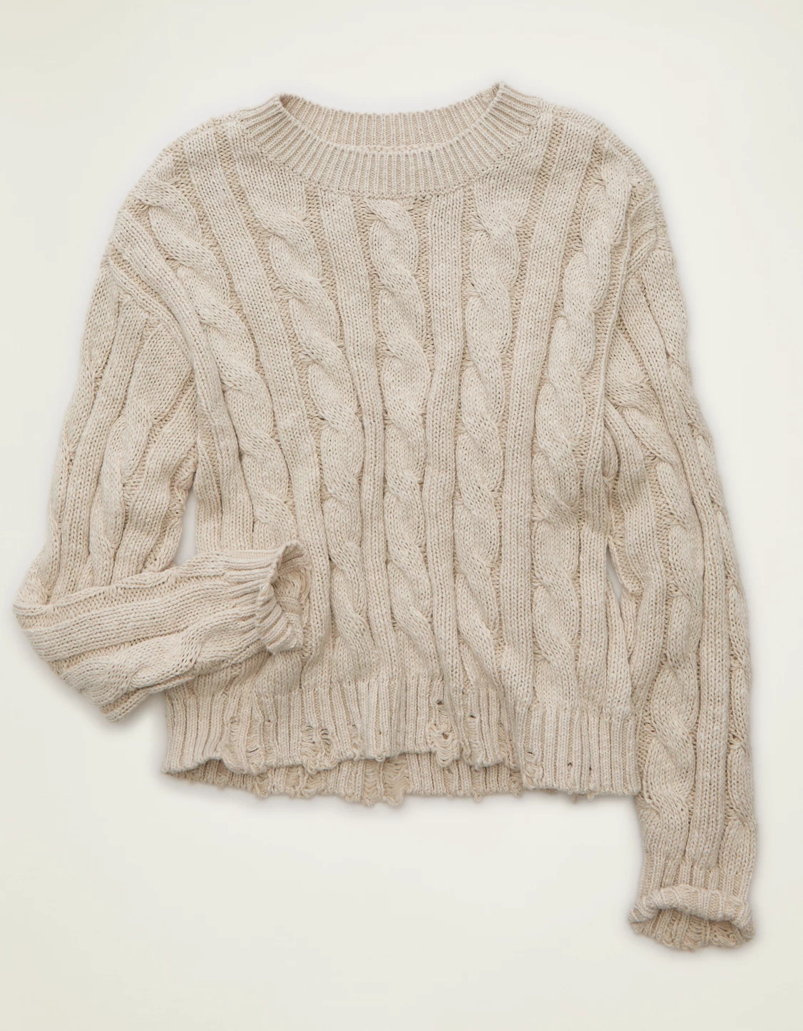 AE Cropped Cable Knit Sweater | American Eagle Outfitters (US & CA)