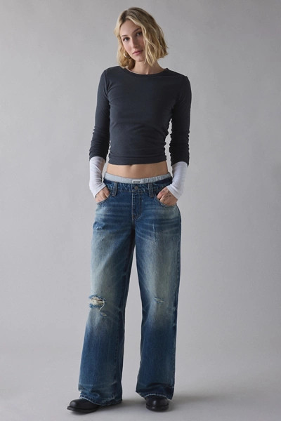 GUESS ORIGINALS Boxer Waistband Low-Rise Wide Leg Jeans | Urban Outfitters (US and RoW)