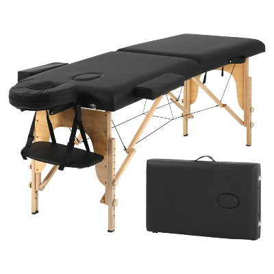 FDW Massage Table 2 Fold Portable Massage Table Spa Bed Massage Bed Height Adjustable Salon Tattoo Bed Lightweight Spa Table with Carry Case,Black | Target
