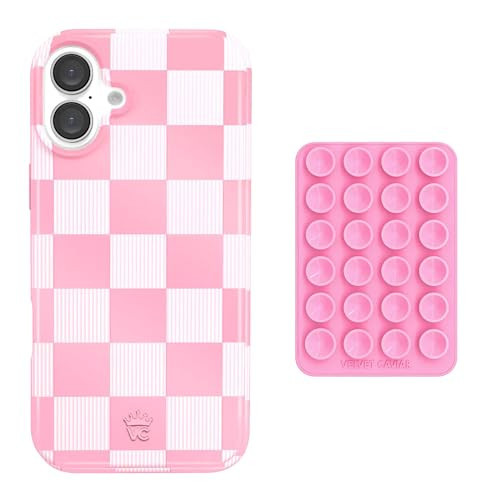 VELVET CAVIAR MagSafe Suction Phone Mount + 16 Plus Case (Bundle - Pink Vibe Checkered) | Amazon (US)