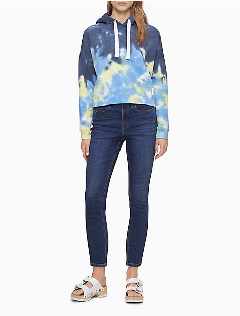 Tie Dye Monogram Logo Cropped Hoodie | Calvin Klein (US)