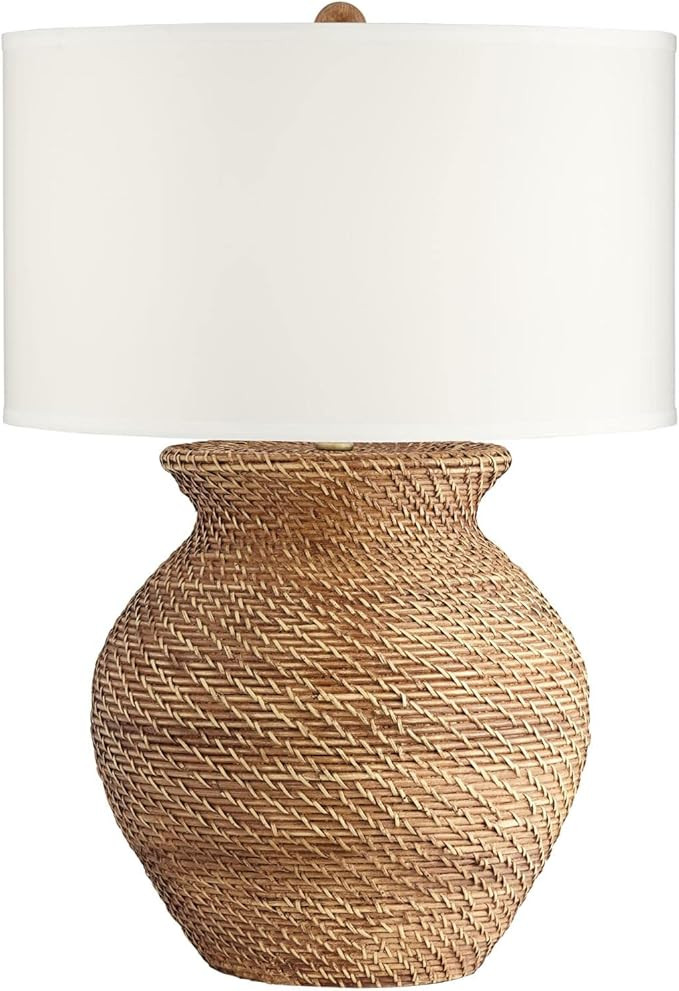 Amazon.com: Pacific Coast Lighting Tinley 30" Jar Resin Table Lamp in Brown Weave : Tools & Home ... | Amazon (US)