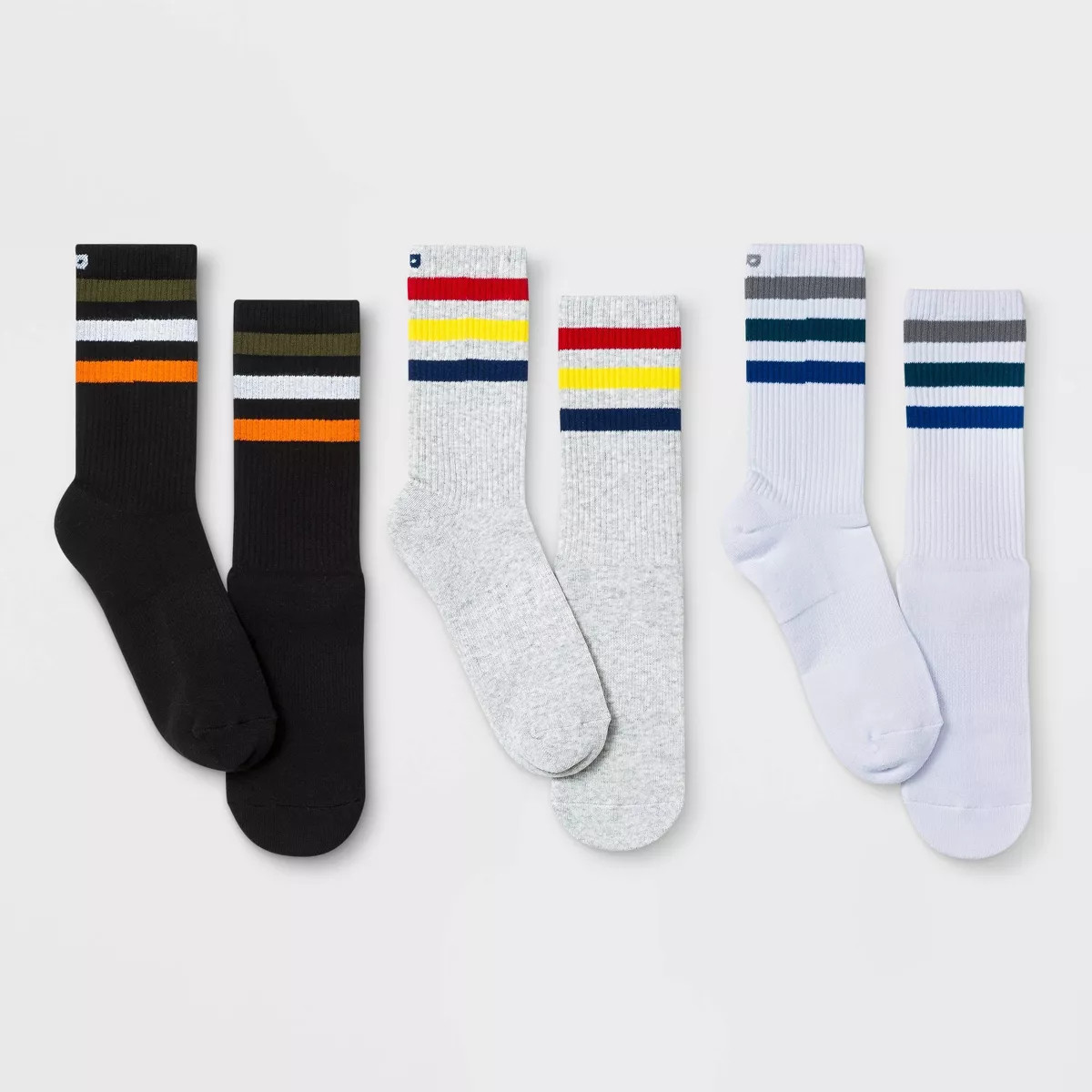 Pair of Thieves Men's Cushion Crew Socks 3pk - Gray/Black | Target