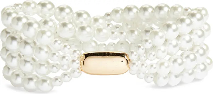 Open Edit Imitation Pearl Stretch Bracelet | Nordstrom | Nordstrom