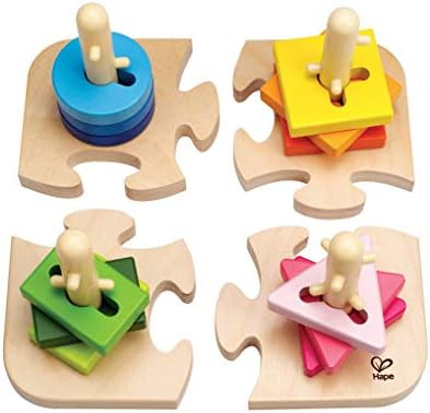 Hape Puzzle Creativo, Puzzle in Legno per Bambini Piccoli, Gioco Impilabile in Legno con Forme co... | Amazon (IT)