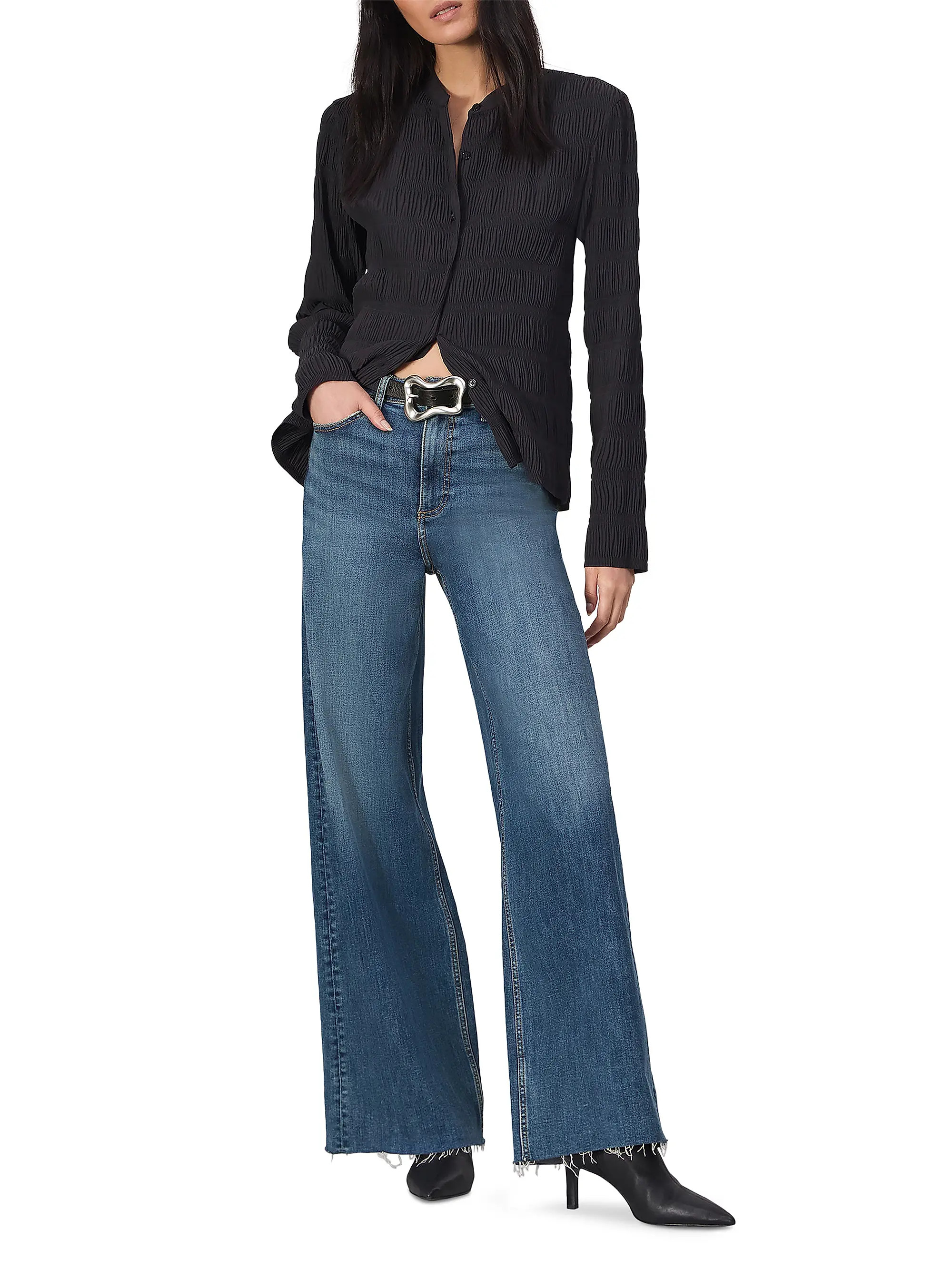 rag & bone Flexi Sofie High-Rise Wide-Leg Jeans | Saks Fifth Avenue | Saks Fifth Avenue
