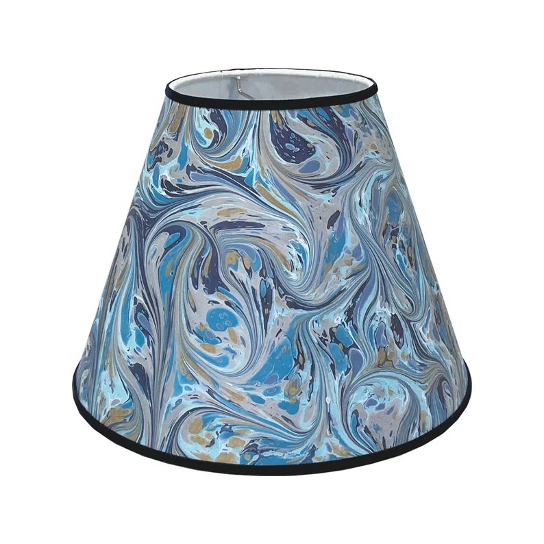 Blue Marbled Lamp Shade With Velvet Trim - Etsy | Etsy (US)