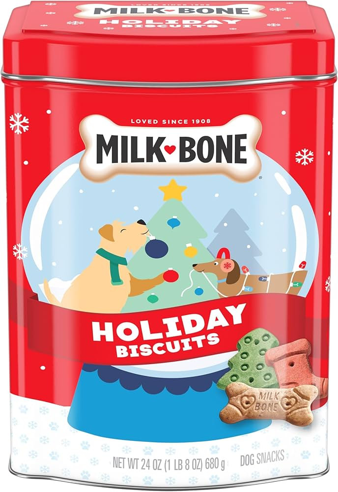 Milk-Bone Limited Edition Holiday Dog Treats, Small Biscuits, 24 Ounce Reusable Tin | Amazon (US)