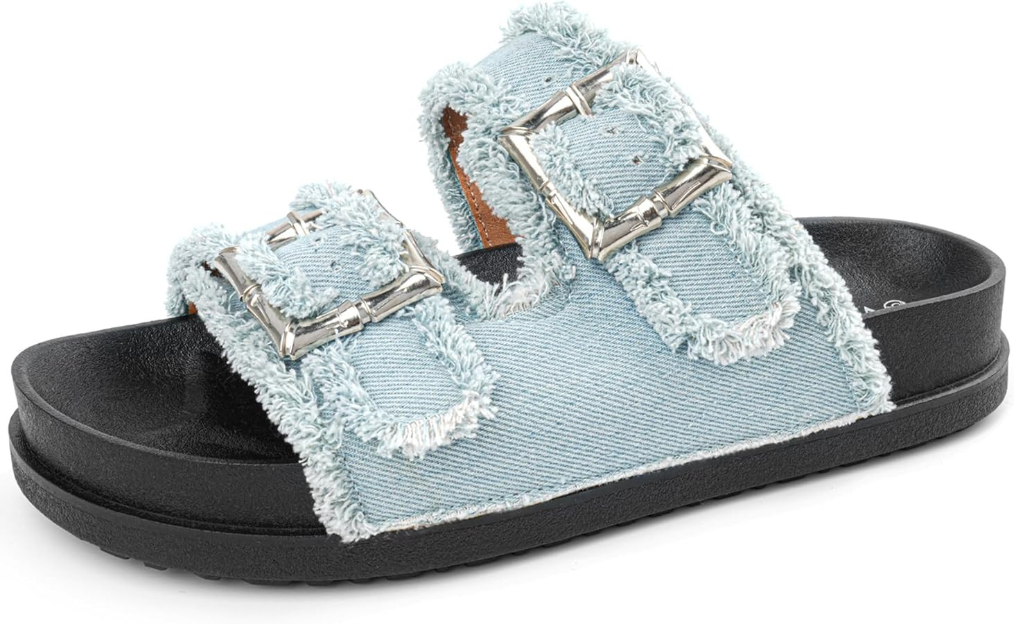 Platform Sandals Women,Womens Sandals-Studded Silde Sandals-Double Buckle Adjustable-Beach Sandal... | Amazon (US)