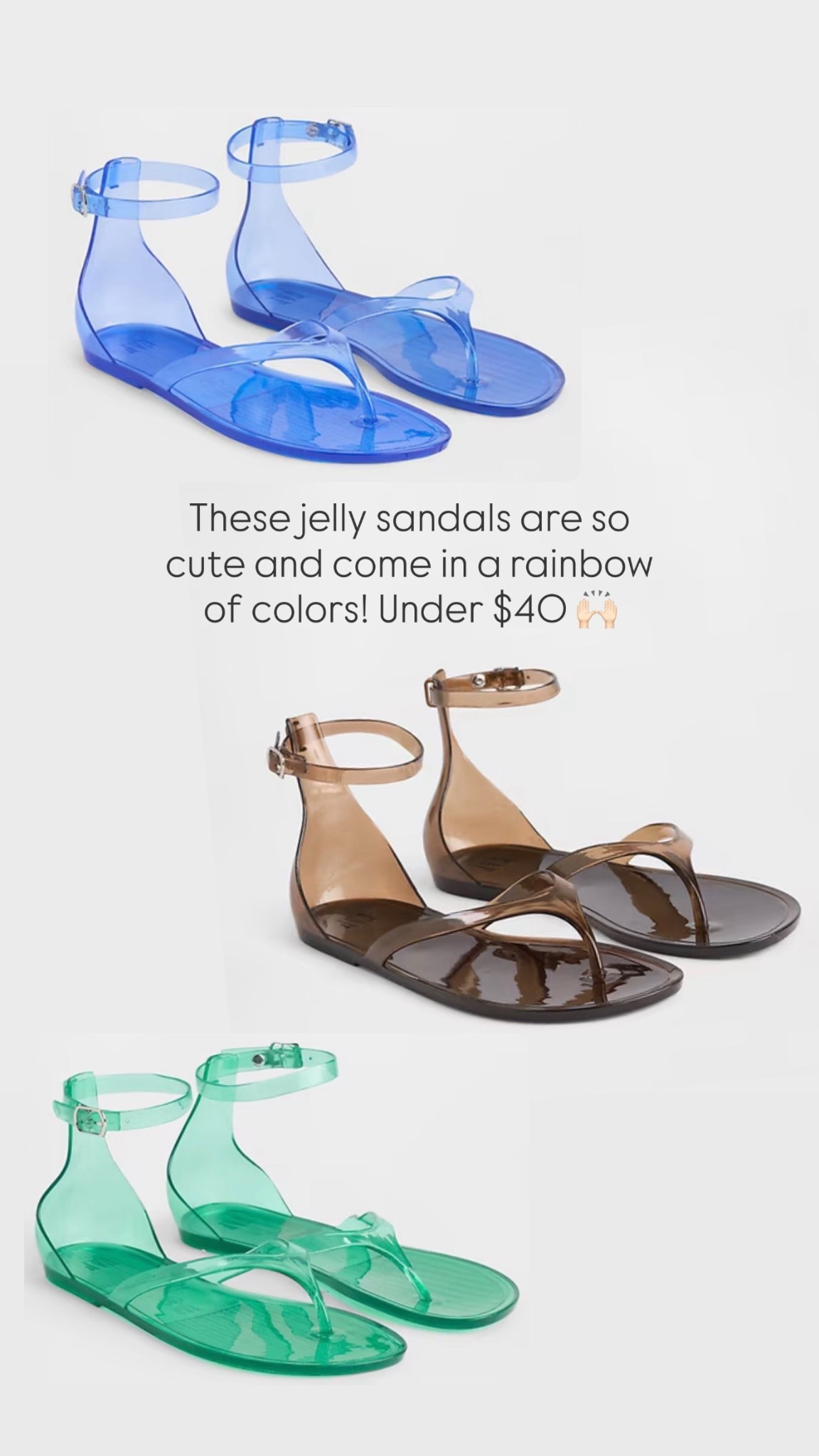 These jelly sandals are so cute and come in a rainbow of colors! Under $40 🙌🏻

Spring show, jellies, spring break look, spring break outfit 

#LTKootd #LTKmomlife #LTKSeasonal