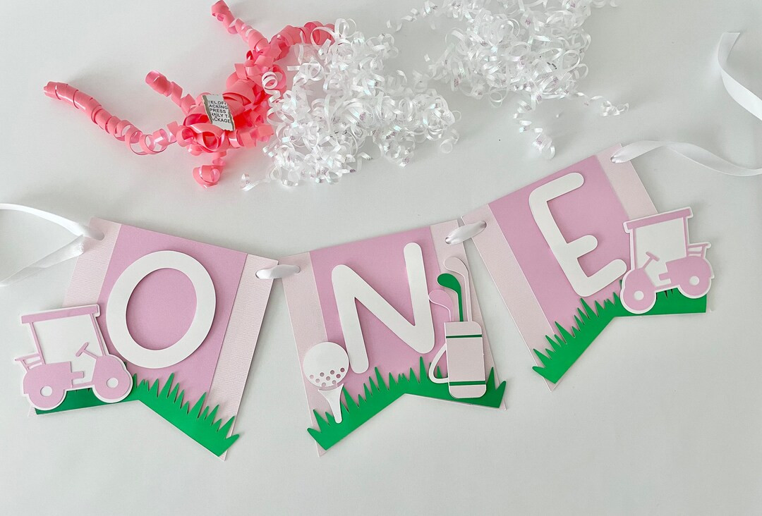 Hole in One First Birthday Girl Pink, Hole in One High Chair Banner, Hole in One Display, Hole in... | Etsy (US)