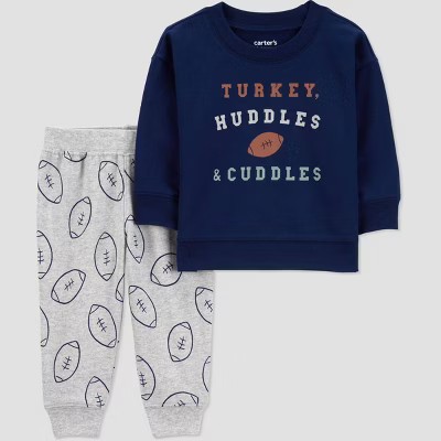 Carter's Just One You® Baby Boys' 2pc Football Top & Bottom Set - Cream/Brown | Target