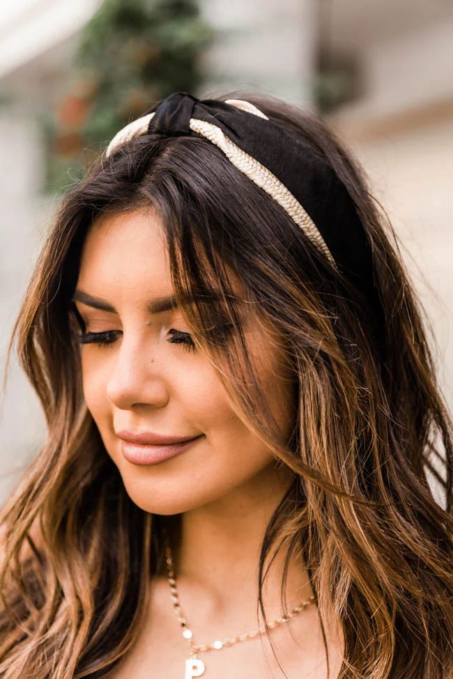 Seal Your Fate Rattan Woven Black Headband | The Pink Lily Boutique