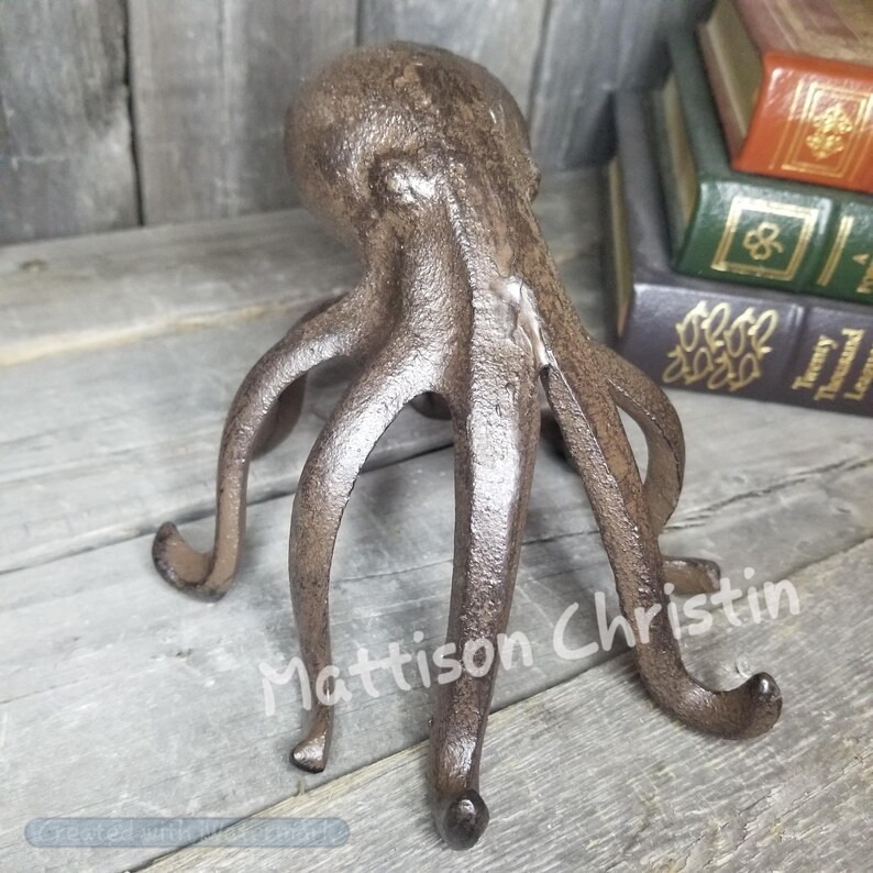 Octopus Cast Iron Nautical Themed Shelf Sitter Decor | Etsy (US)
