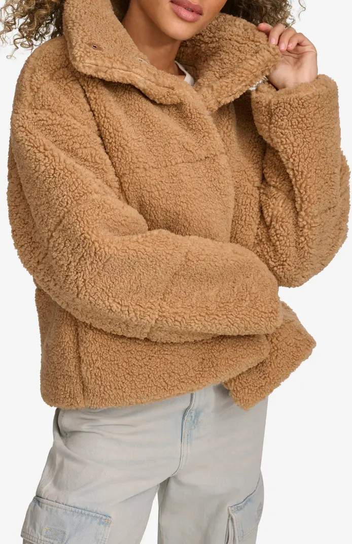 Quilted Faux Fur Short Teddy Jacket | Nordstrom