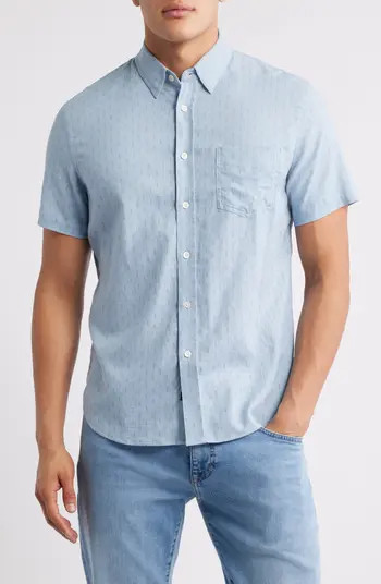 Rails Carson Short Sleeve Stretch Linen Blend Button-Up Shirt | Nordstrom | Nordstrom