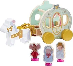 DISNEY PRINCESS Wooden Cinderella's Pumpkin Carriage Beautiful Preschool Wooden Toy, Imaginative ... | Amazon (US)