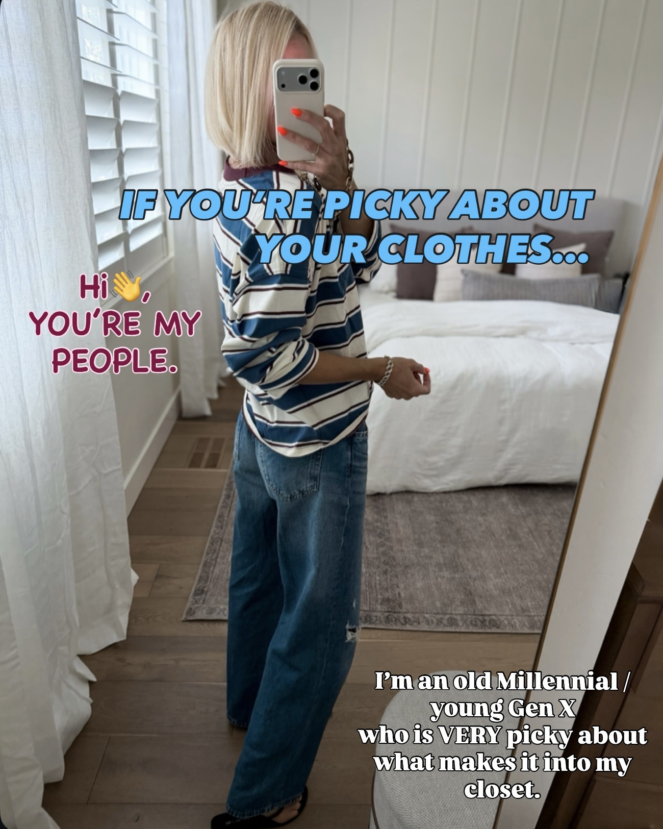For the mom who wants to look cute without overthinking it (or overpaying). 👏🏼
Here’s what we’re loving for late summer —> early fall.
👉 do not sleep on some of these sale items. They will not last! ￼
** Everything fits true to size unless noted below: 
Wide striped long sleeve tee fits generously. I’m wearing my true size medium, but probably could’ve sized down to a small. 
Wide leg jeans I chose to size up to a six for a looser fit.
🩶dark grey jeans are the link with orange tank. They fit tts, wearing a 4.
Red striped T-shirt and camo pants are both from the men’s section. I’m Wearing a medium in the shirt (but chopped it ✂️) in size 30 x 30 in the camo pants .
The AN 💜 hoodie is unisex so size down if you want a less oversized fit. The red pants are even better and cheaper than the Free People pair in my opinion, but I think they look best with a little bit of a puddle/longer hem so these are best if you’re 5’6” or shorter (IMO).
The deep green lace top fits true to size although reviews say it fits small. I’m in a medium and it’s plenty loose.,
Size down in the ecru jeans. I’m wearing size 26 and they’re still roomy.
I’m wearing a medium regular in the 💚green pullover is under $20, grab tall if you want longer length in arms

#LTKmomlife #LTKOver40 #LTKSaleAlert